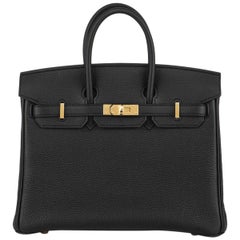 Hermès Black Togo Birkin 25cm GHW 2023 