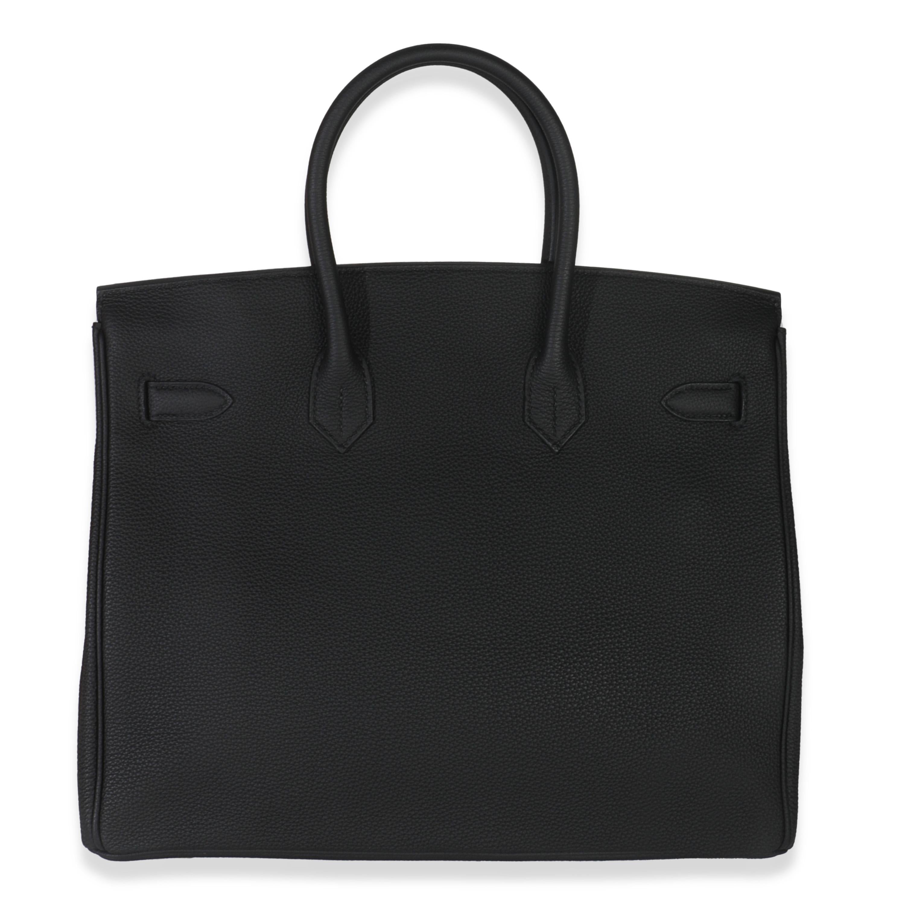 Listing Title: Hermès Black Togo Birkin 35 GHW
SKU: M149766
Condition: Pre-owned 
Condition Description: The elusive Birkin bag from Hermès was designed after then-artistic director, Jean-Louis Dumas, was sat next to Jane Birkin on a flight from