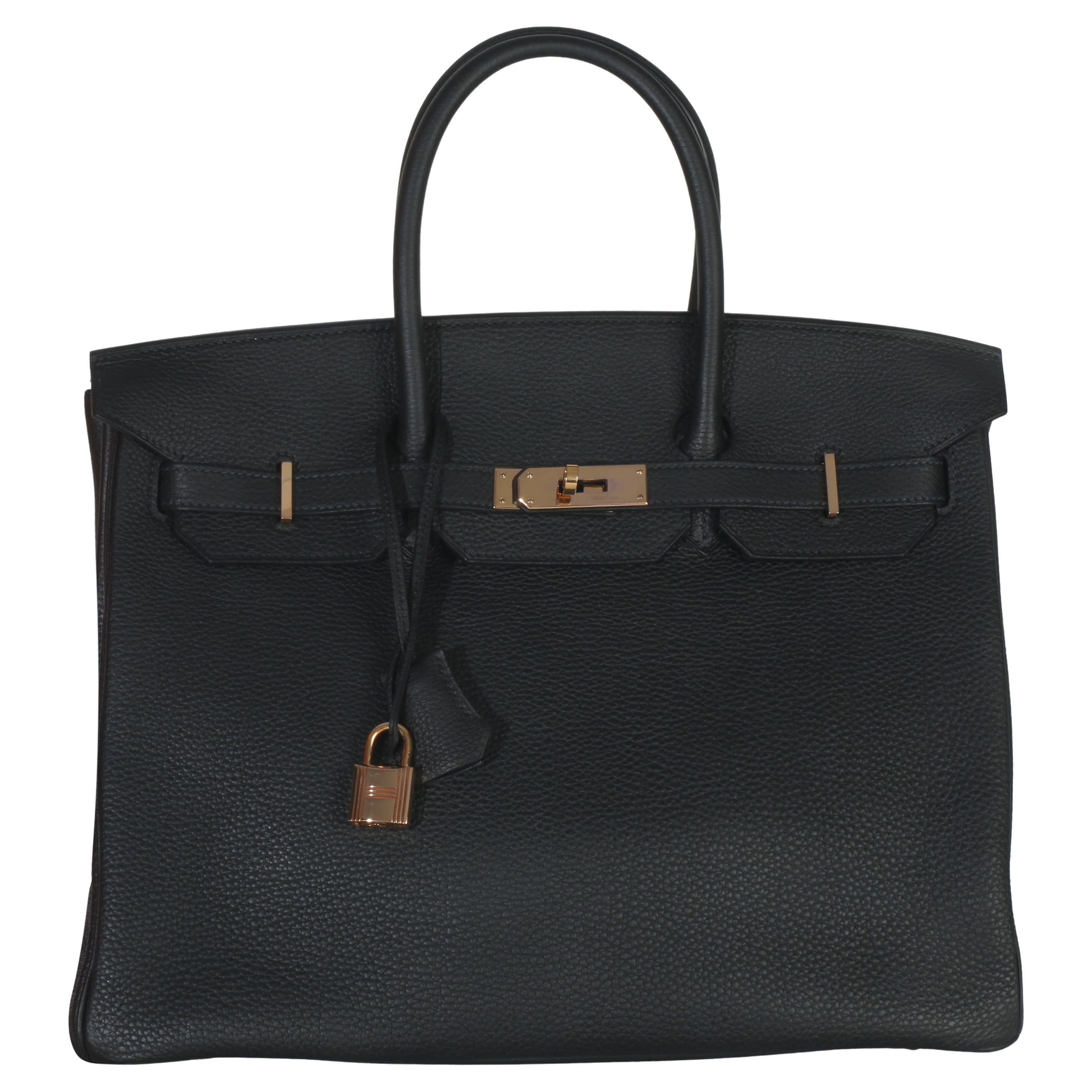 Hermès Black Togo Birkin 35 RGHW For Sale