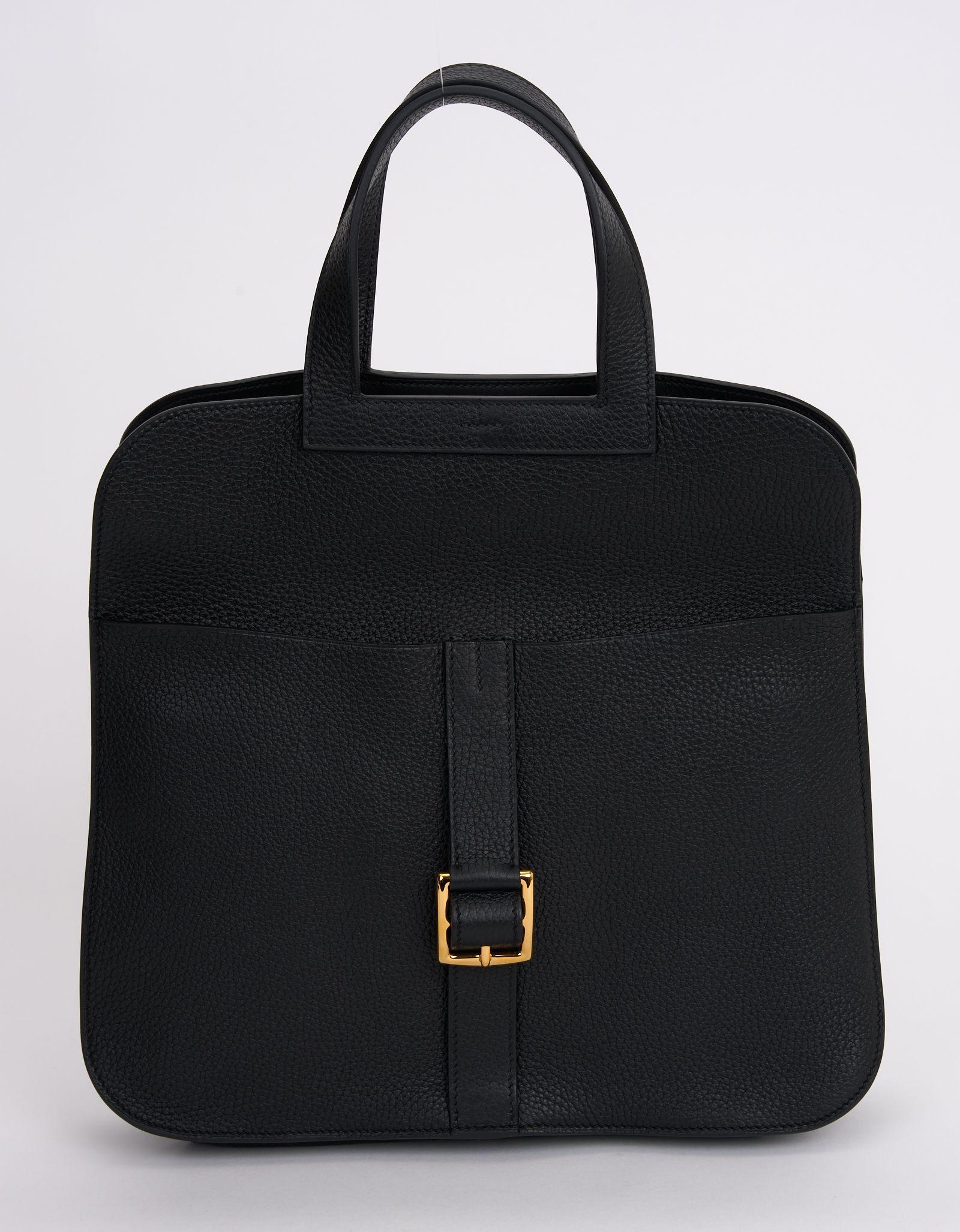 Hermès Black Halzan 31 Caban For Sale 1