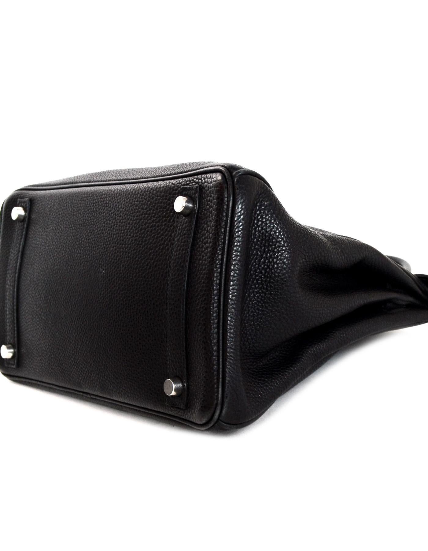 Hermes Black Togo Leather 30CM Birkin Bag w. Palladium/Silvertone Hardware 3