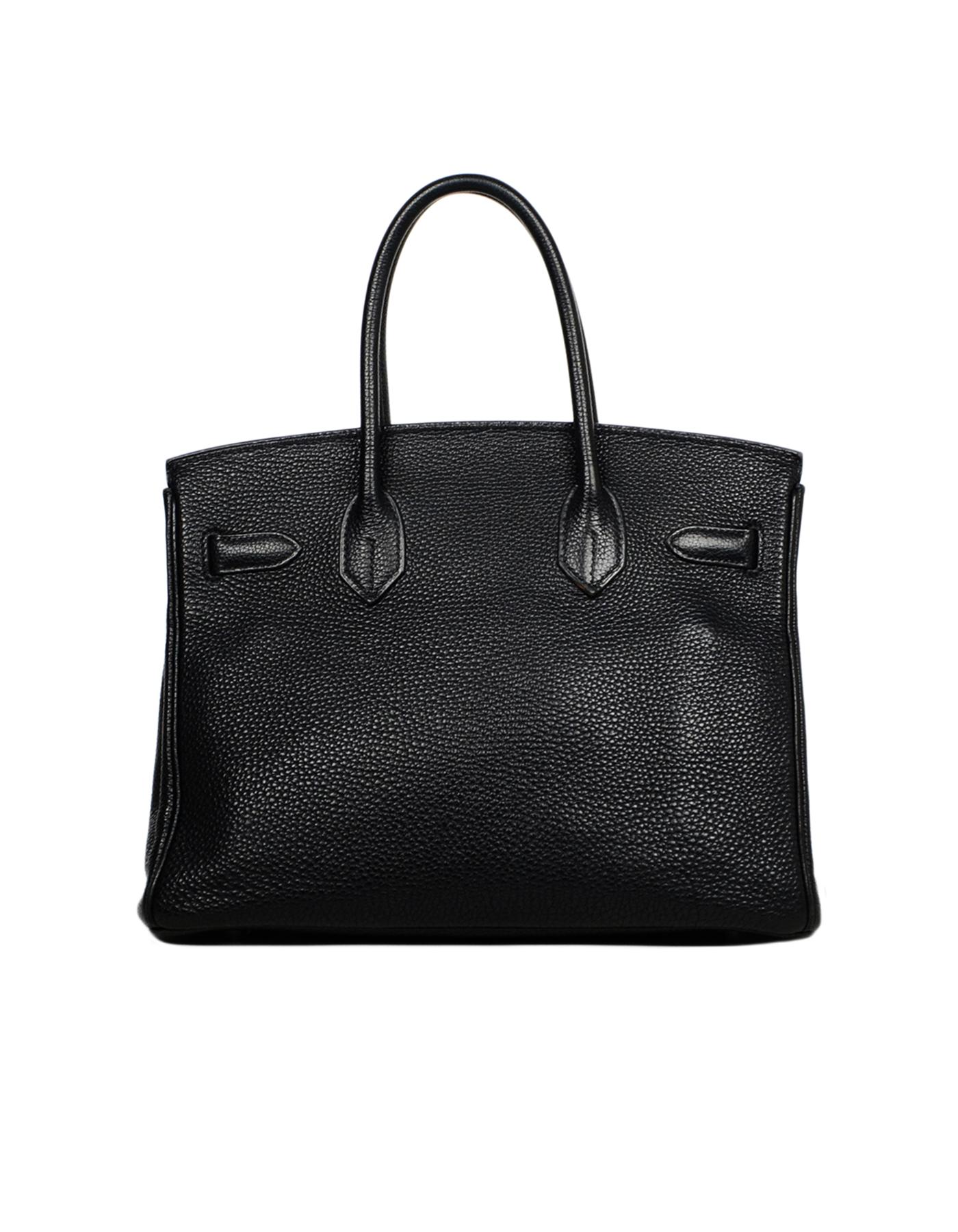 Hermes Black Togo Leather 30cm Birkin Bag W/ PHW In Excellent Condition In New York, NY