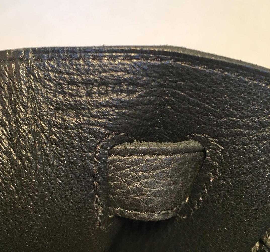 Hermes Black Togo Leather 35 cm Kelly Bag with Strap 6