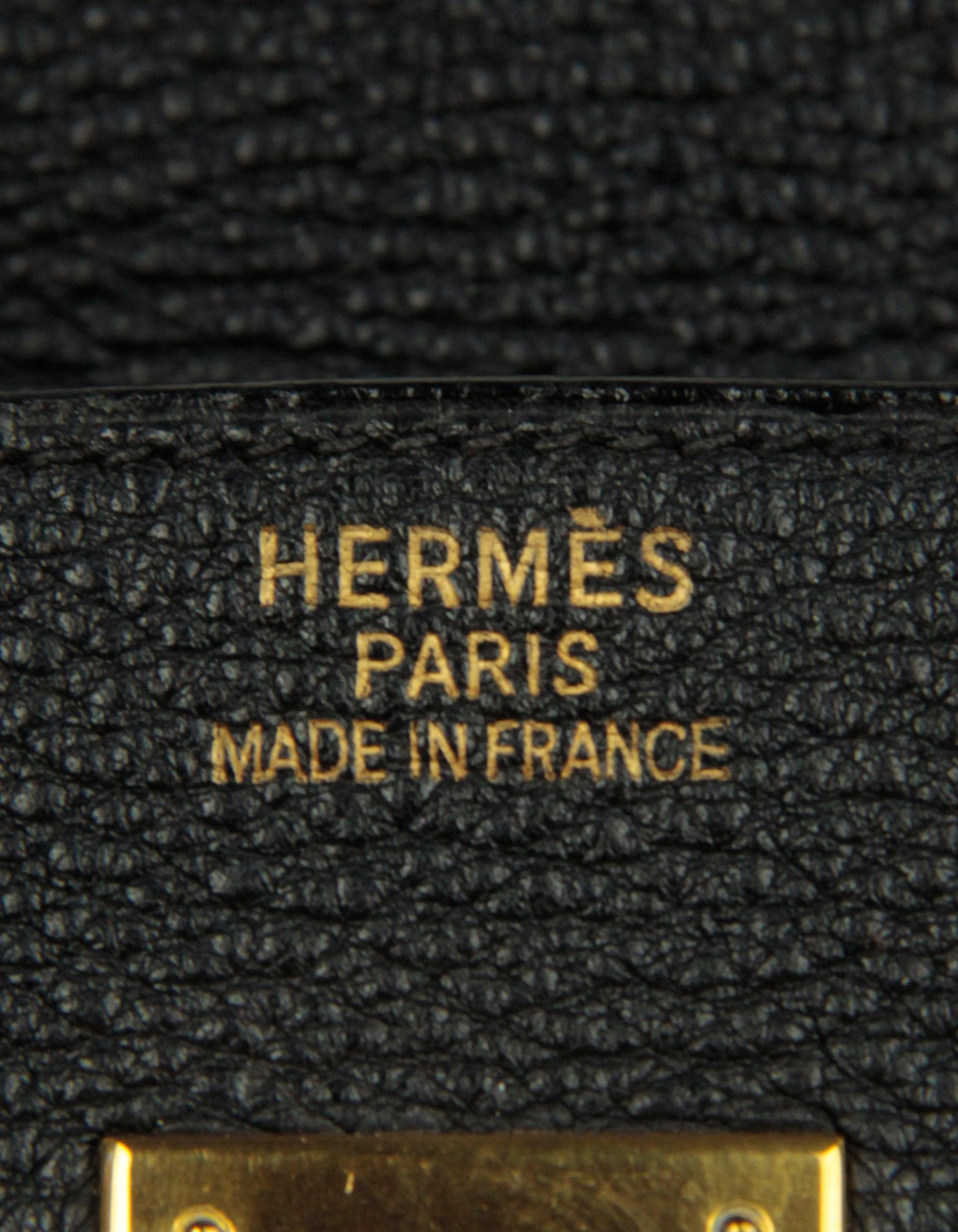 Hermes Schwarz Togo Leder 35cm Birkin Tasche GHW im Angebot 7