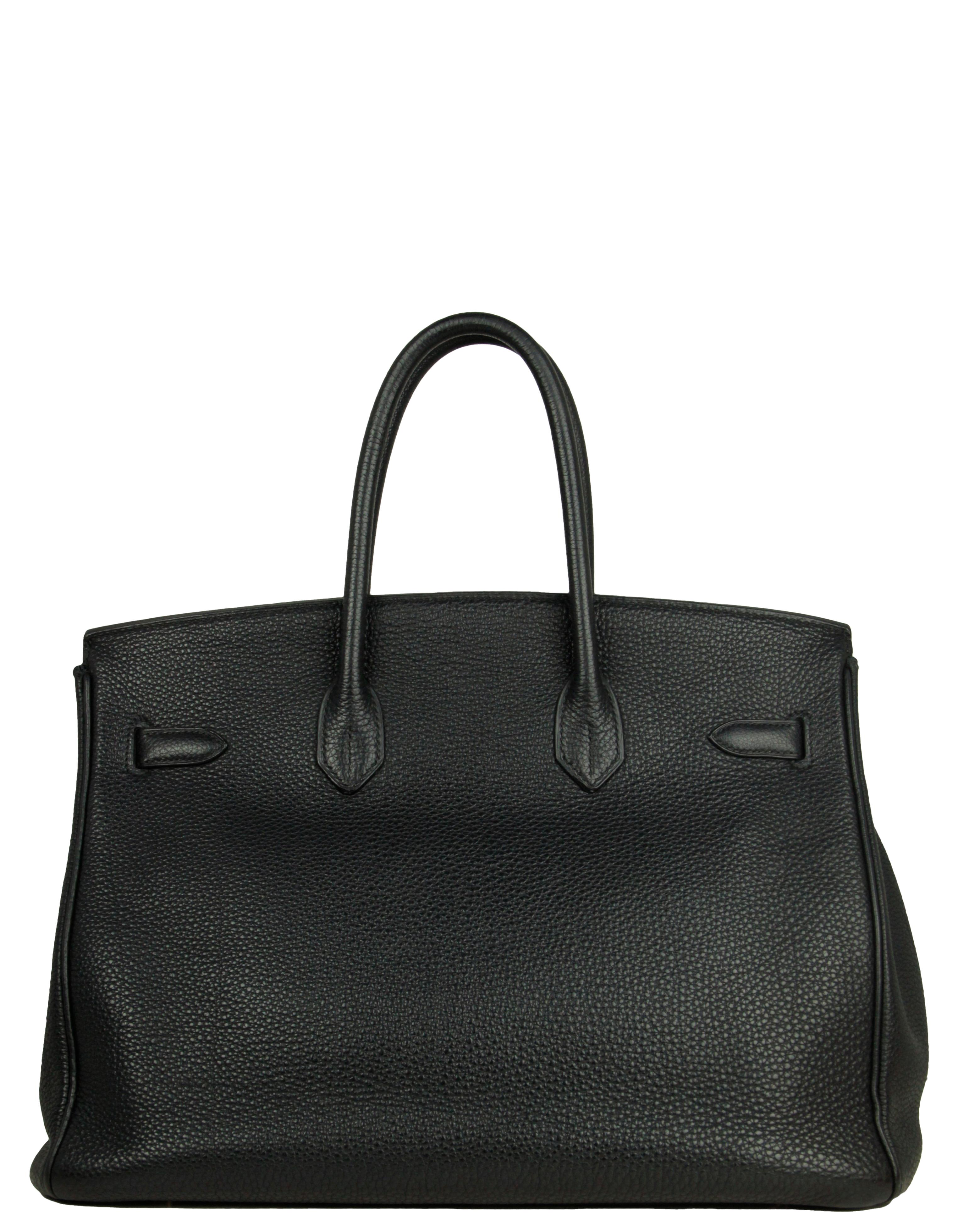 Hermes Black Togo Leather 35cm Birkin Bag GHW In Good Condition For Sale In New York, NY