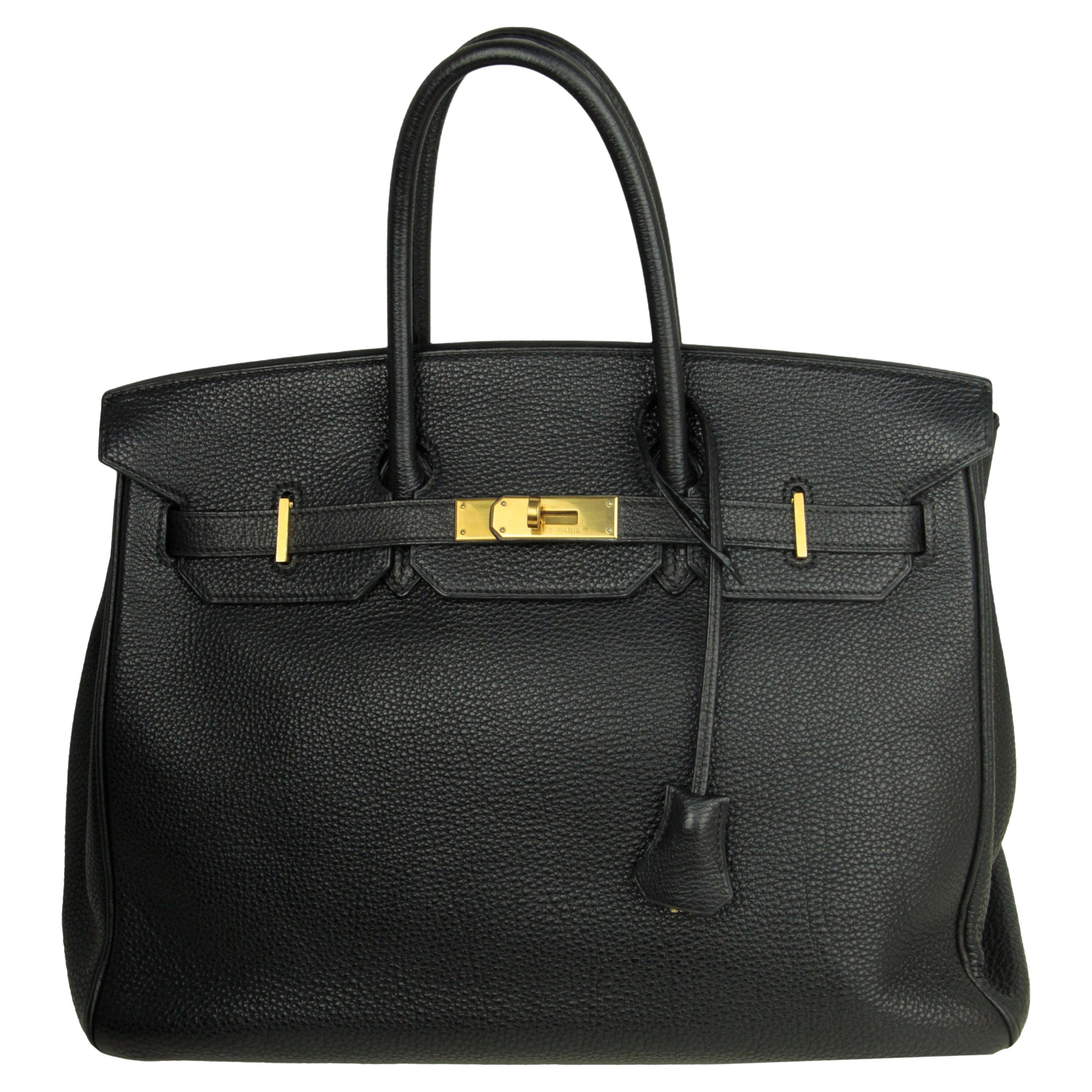 Hermes Black Togo Leather 35cm Birkin Bag GHW
