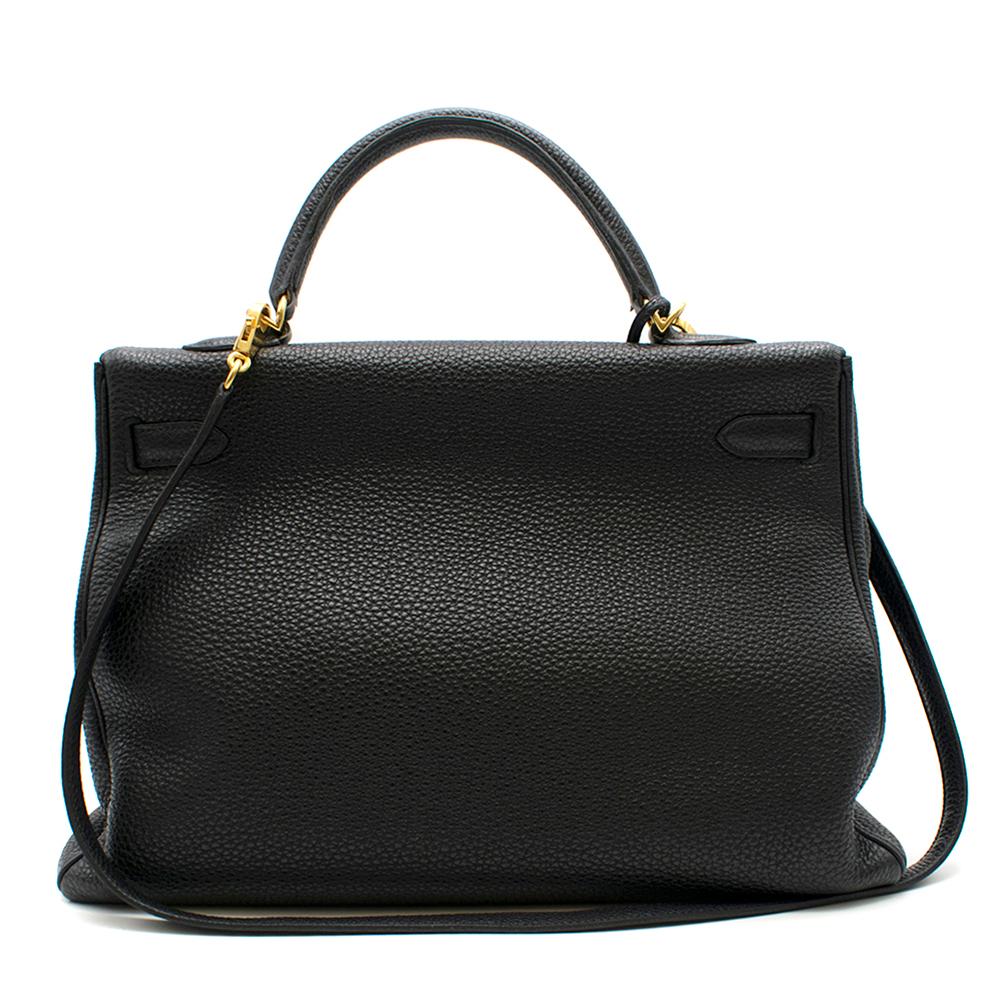 Hermes Black Togo Leather 35cm Sellier Kelly Bag	 In Excellent Condition For Sale In London, GB