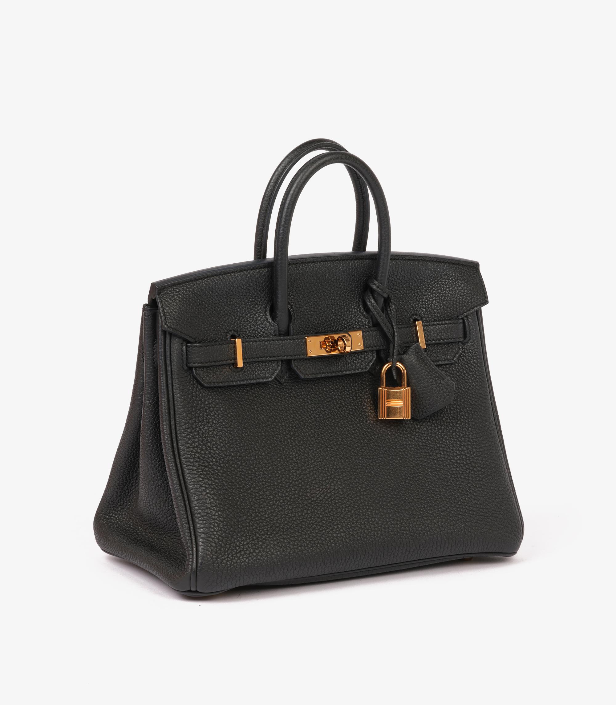 Hermès Black Togo Leather Birkin 25cm Retourne In Excellent Condition In Bishop's Stortford, Hertfordshire