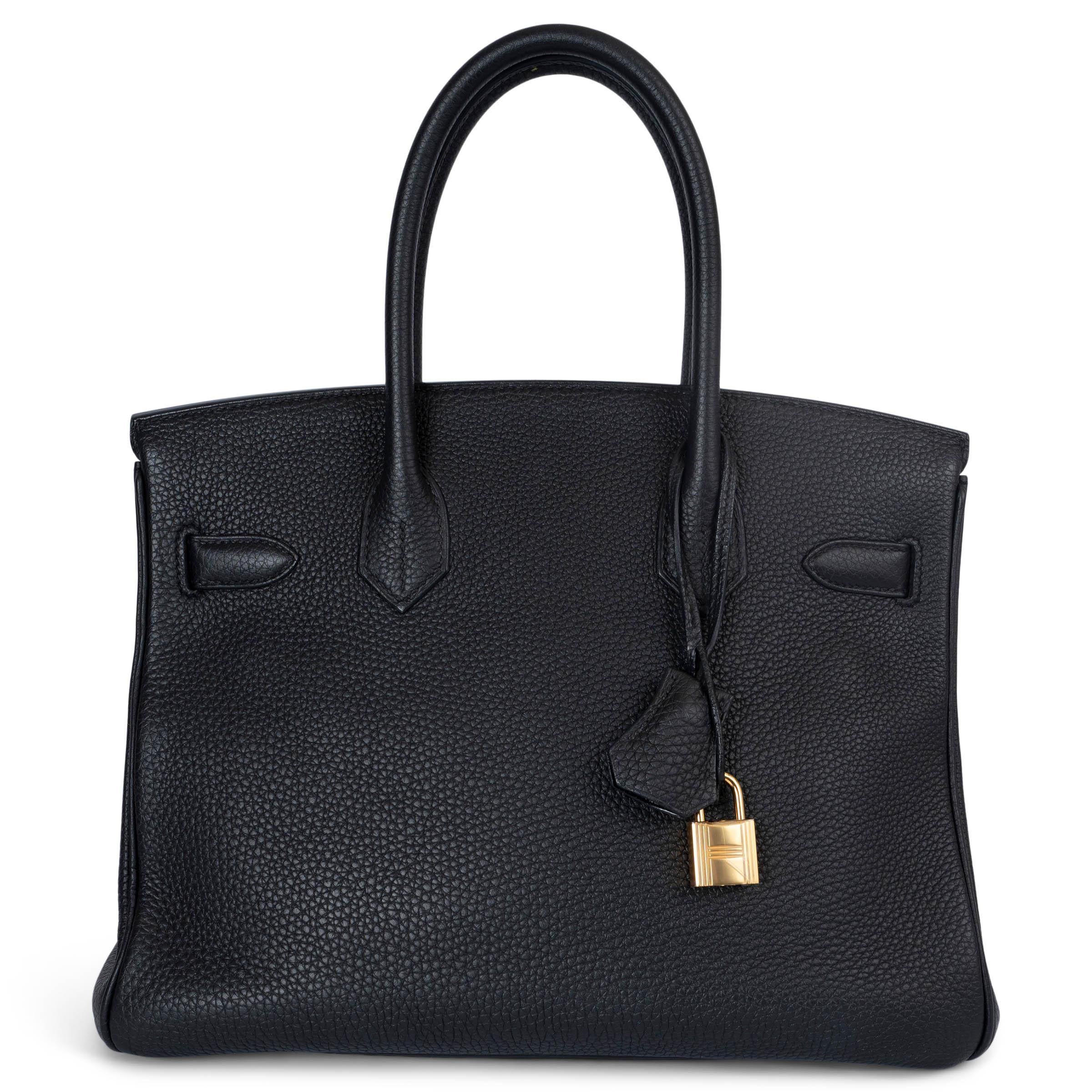 Black HERMES black Togo leather BIRKIN 30 Bag Ghw For Sale