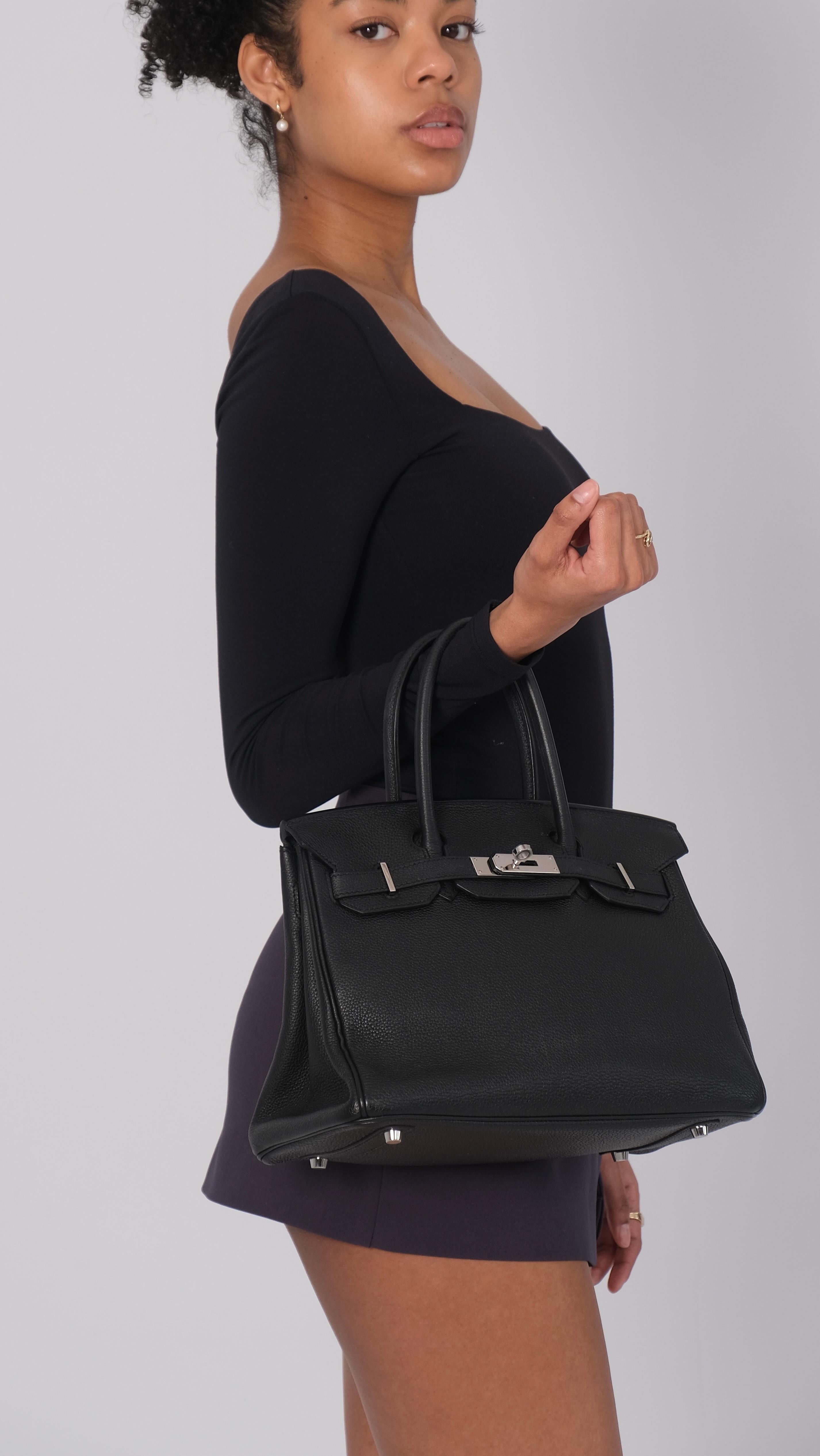 Hermes Black Togo Leather Birkin 30 Handbag In Good Condition In Montreal, Quebec