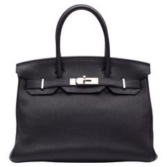 Hermes Black Togo Leather Birkin 30 Handbag