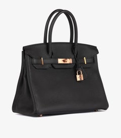 Hermès Black Togo Leather Birkin 30cm Retourne
