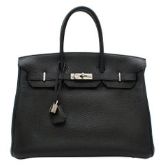 Hermes Black Togo Leather Birkin 35 PHW