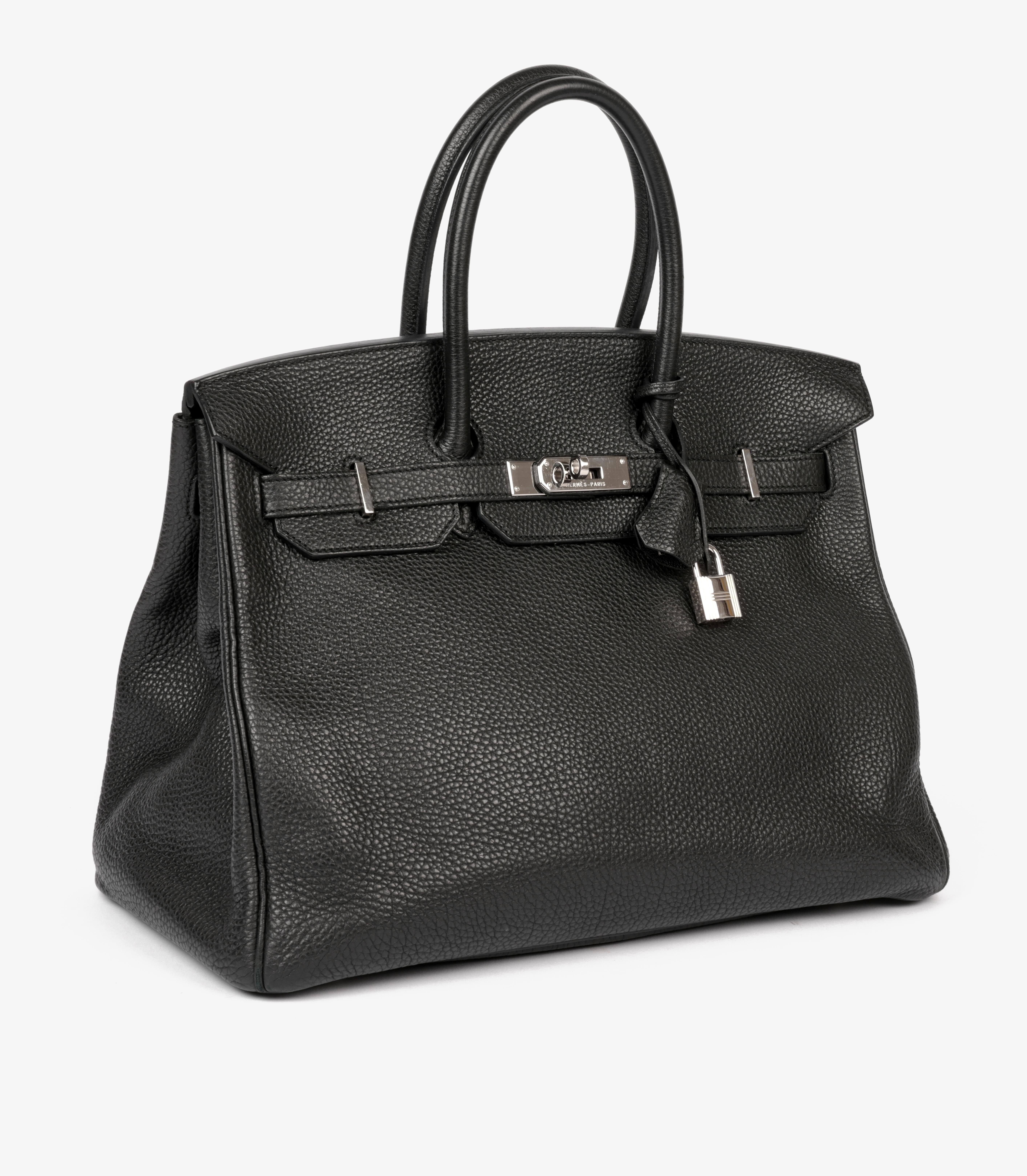 Nero Hermès Birkin nera in pelle Togo 35cm Retourne