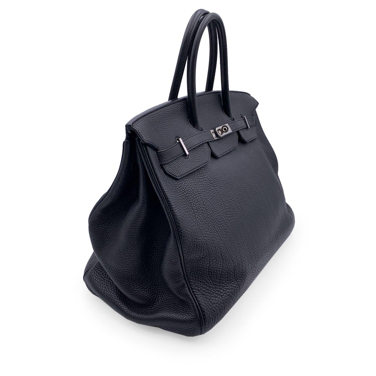 Women's Hermes Black Togo Leather Birkin 40 Top Handle Bag Satchel Handbag