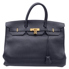 Hermes Black Togo Leather Birkin 40 Top Handle Bag Satchel Handbag