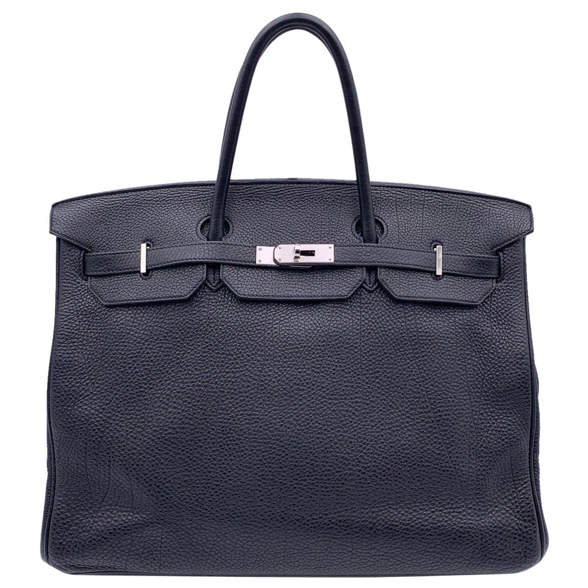 Hermes Black Togo Leather Birkin 40 Top Handle Bag Satchel Handbag