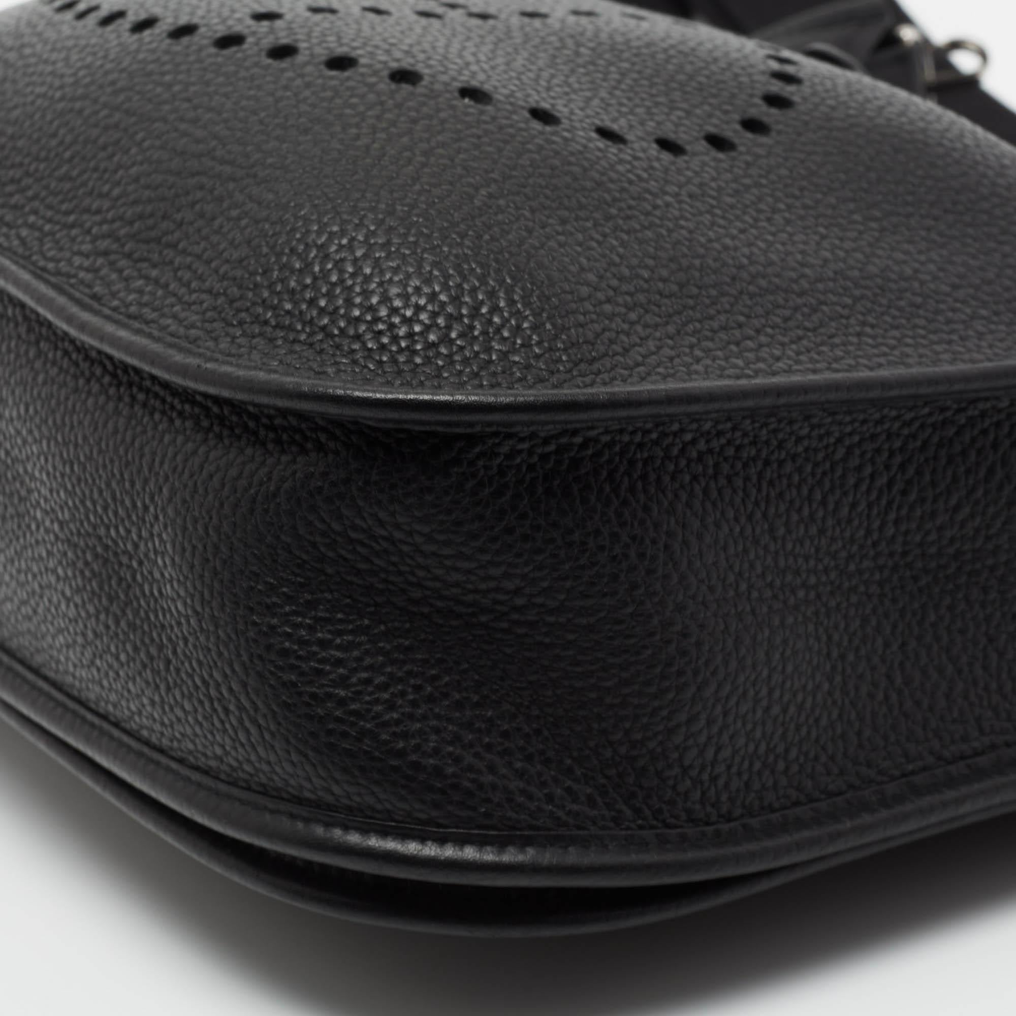 Hermes Black Togo Leather Evelyne III GM Bag 3