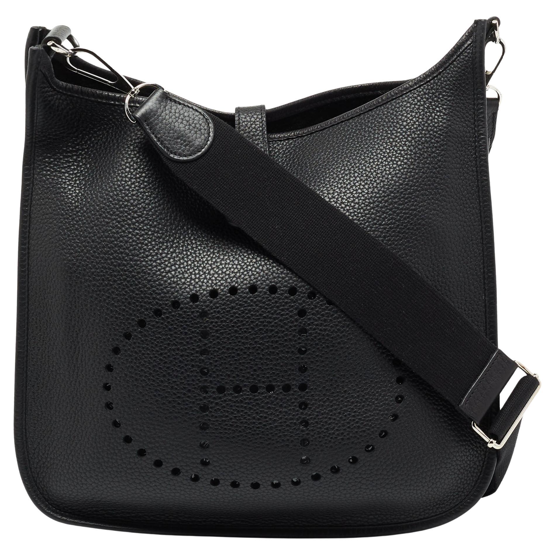 Hermes Black Togo Leather Evelyne III GM Bag