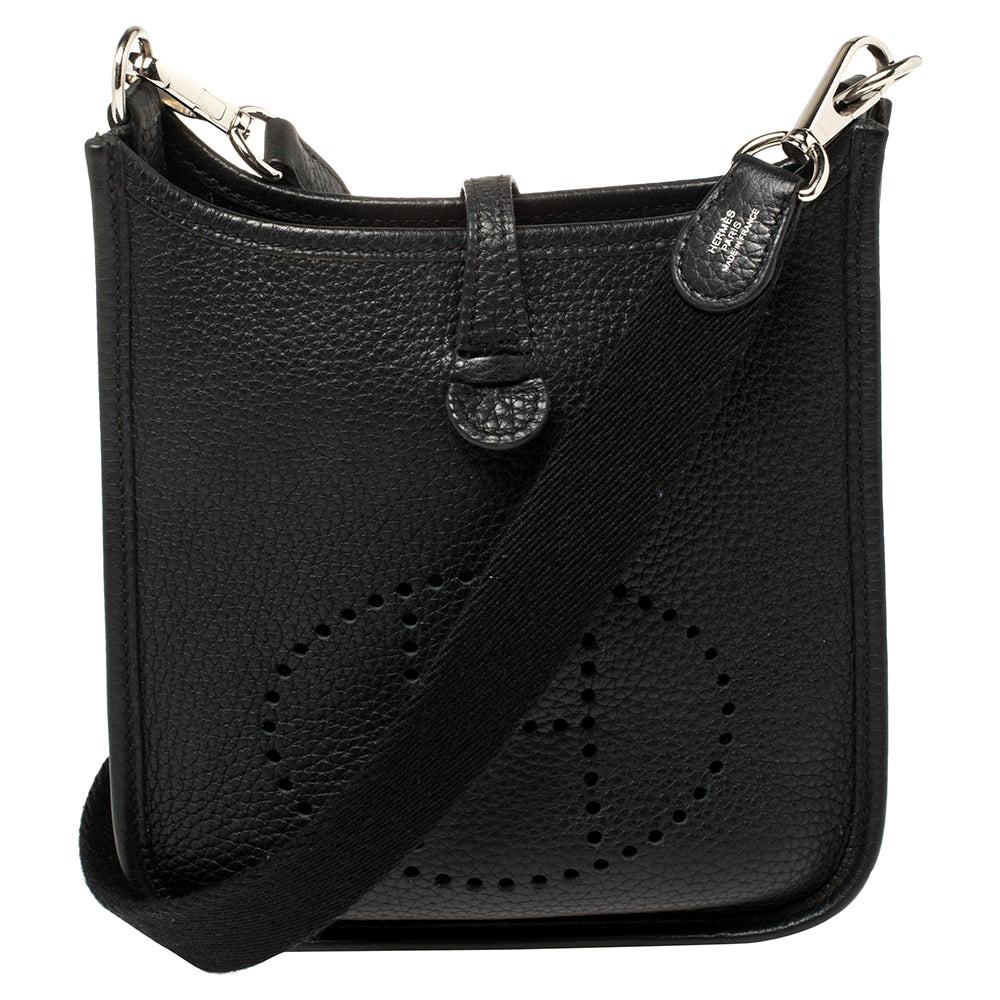 Hermes Black Togo Leather Evelyne TPM Bag