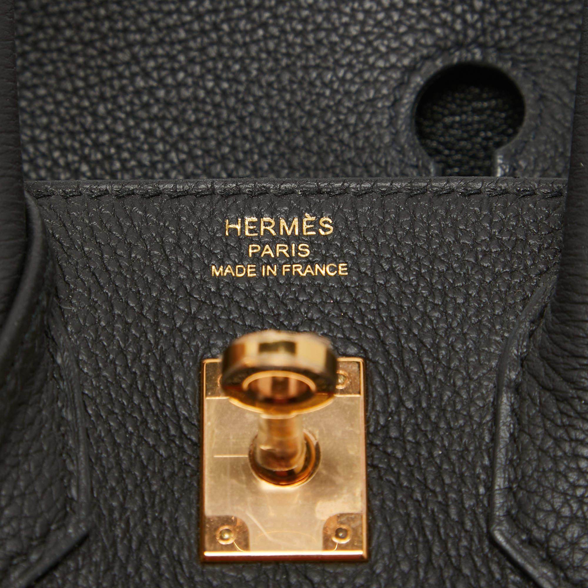 Hermes Black Togo Leather Gold Finish Birkin 25 Bag 7
