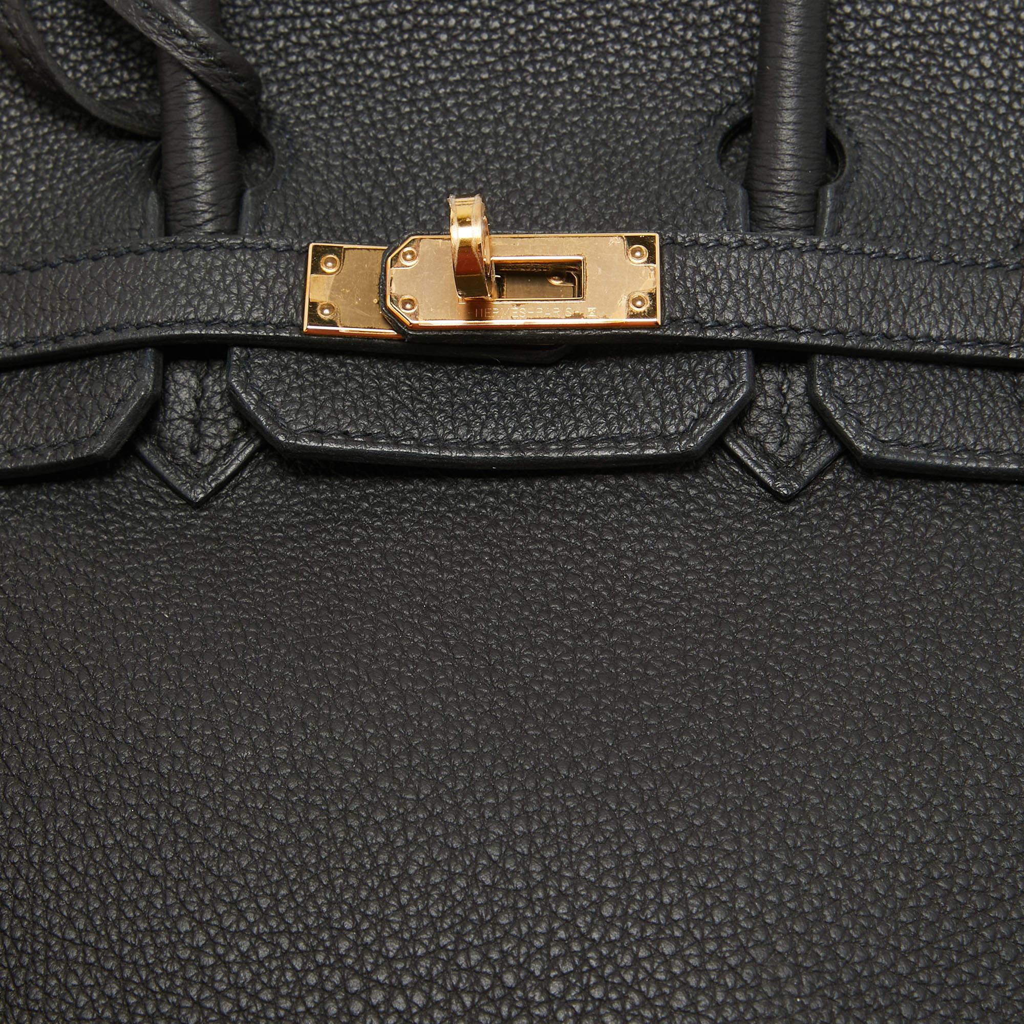 Hermes Black Togo Leather Gold Finish Birkin 25 Bag 2