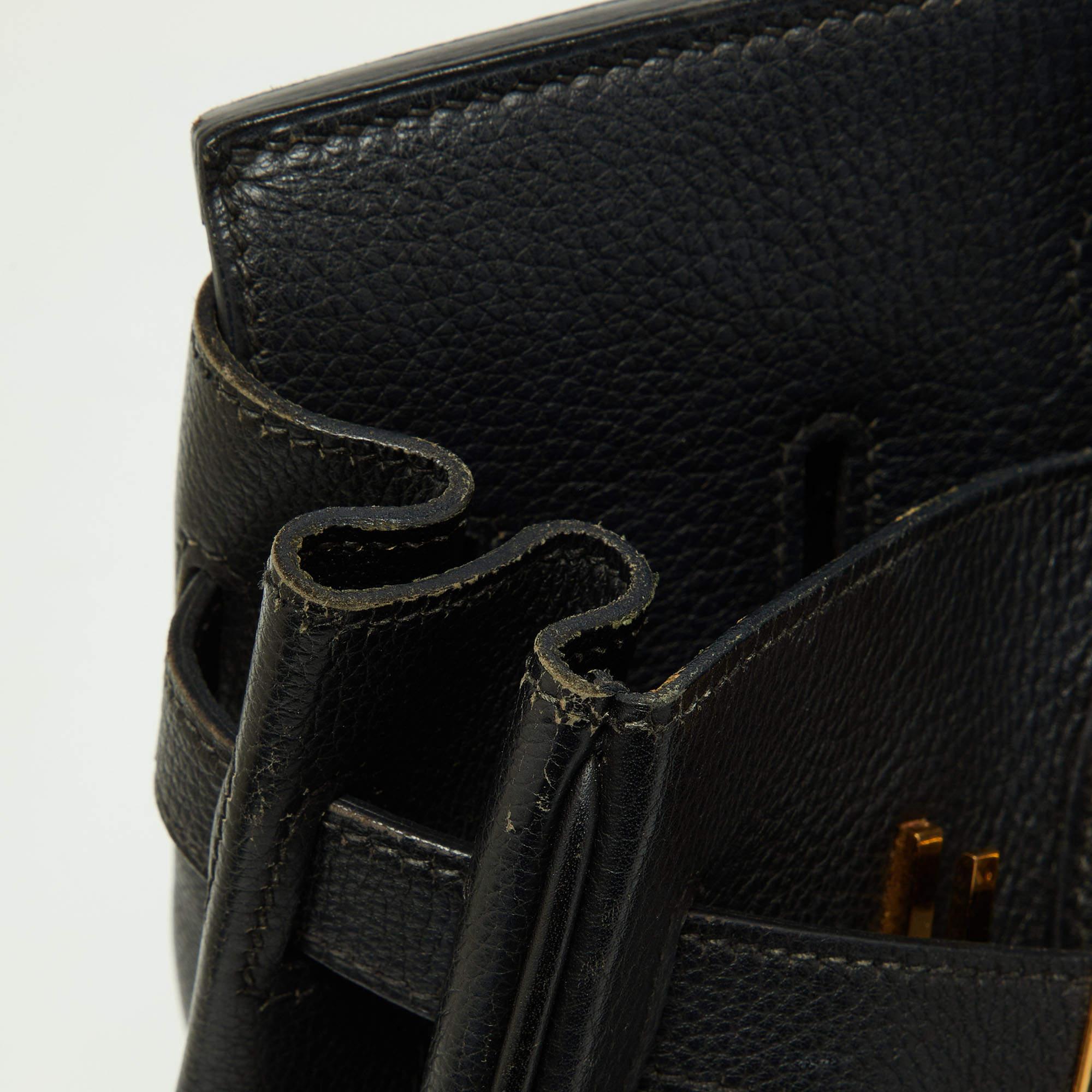Hermès Black Togo Leather Gold Finish Birkin 30 Bag 12