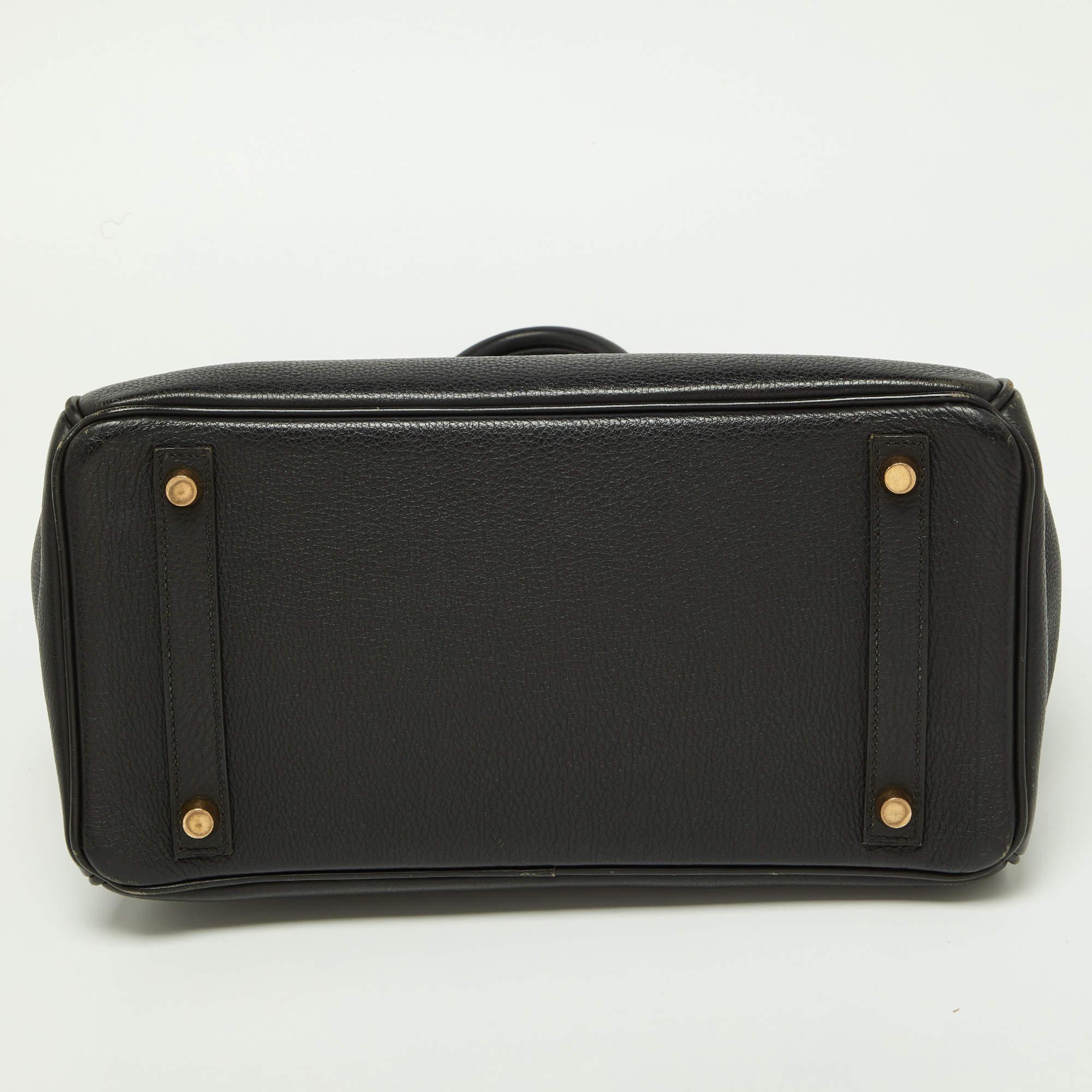 Hermès Black Togo Leather Gold Finish Birkin 30 Bag In Good Condition In Dubai, Al Qouz 2