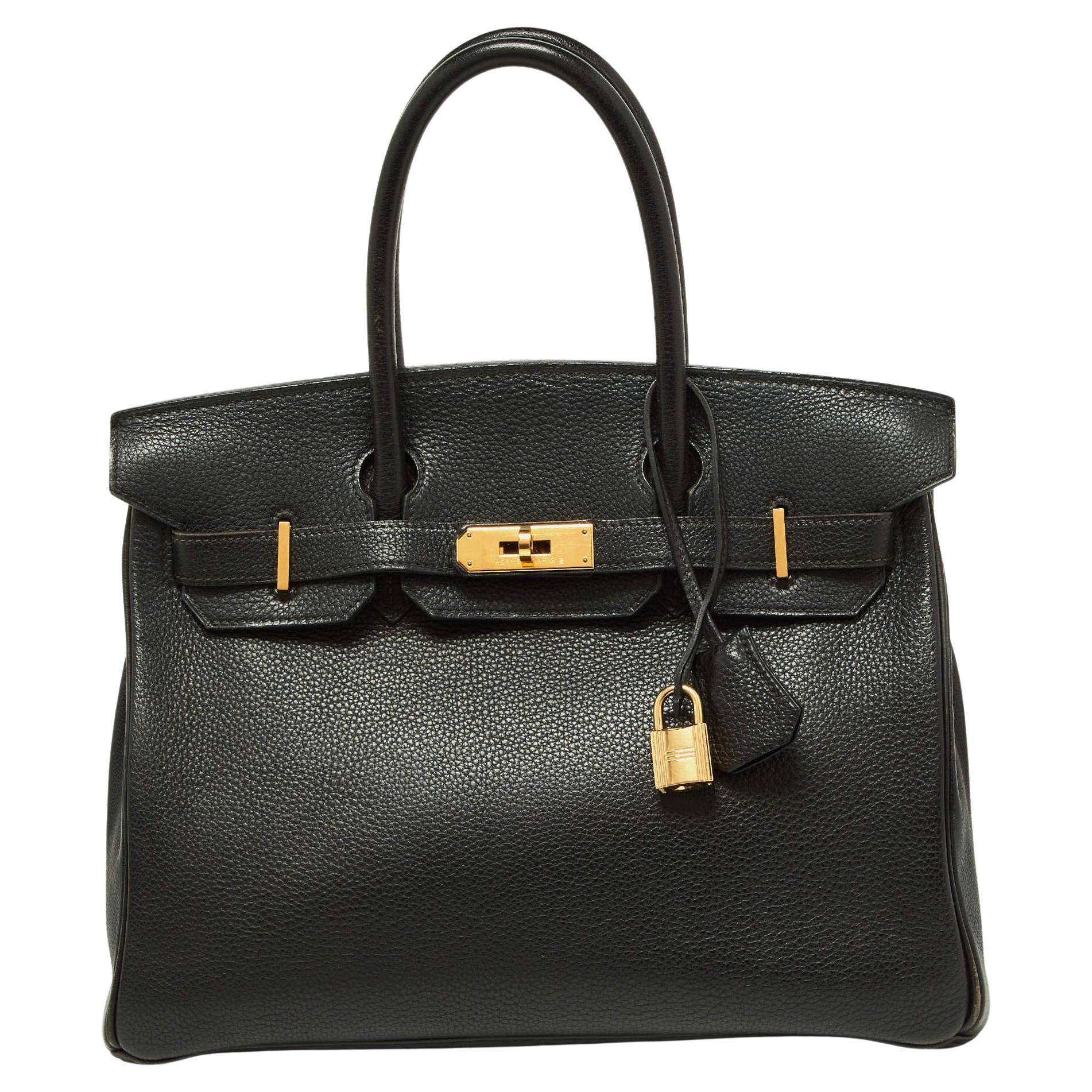 Hermès Black Togo Leather Gold Finish Birkin 30 Bag