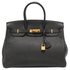 Hermès Black Togo Leather Gold Finish Birkin 35 Bag
