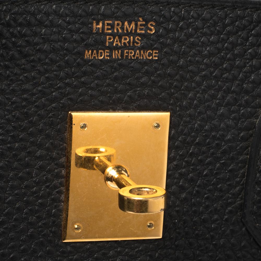 Hermès Black Togo Leather Gold Finished Birkin 35 Bag 6