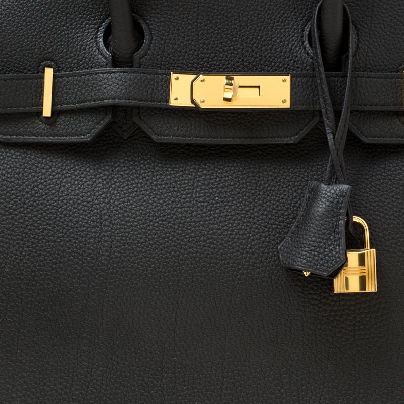 Hermes Black Togo Leather Gold Hardware Birkin 30 Bag 6