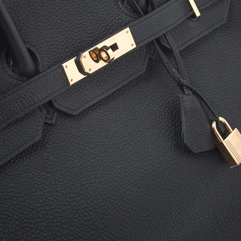Hermes Black Togo Leather Gold Hardware Birkin 35 Bag 4