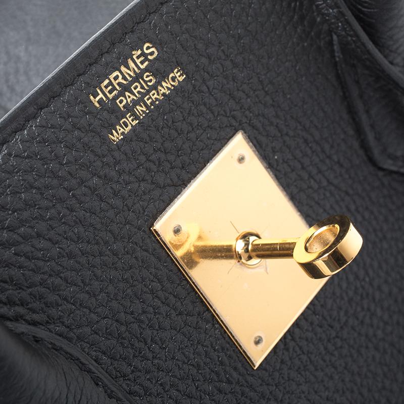 Hermes Black Togo Leather Gold Hardware Birkin 35 Bag 5