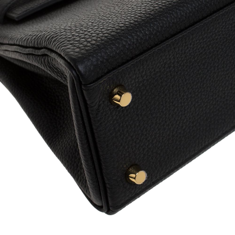 Hermes Black Togo Leather Gold Hardware Kelly Retourne 25 Bag 3