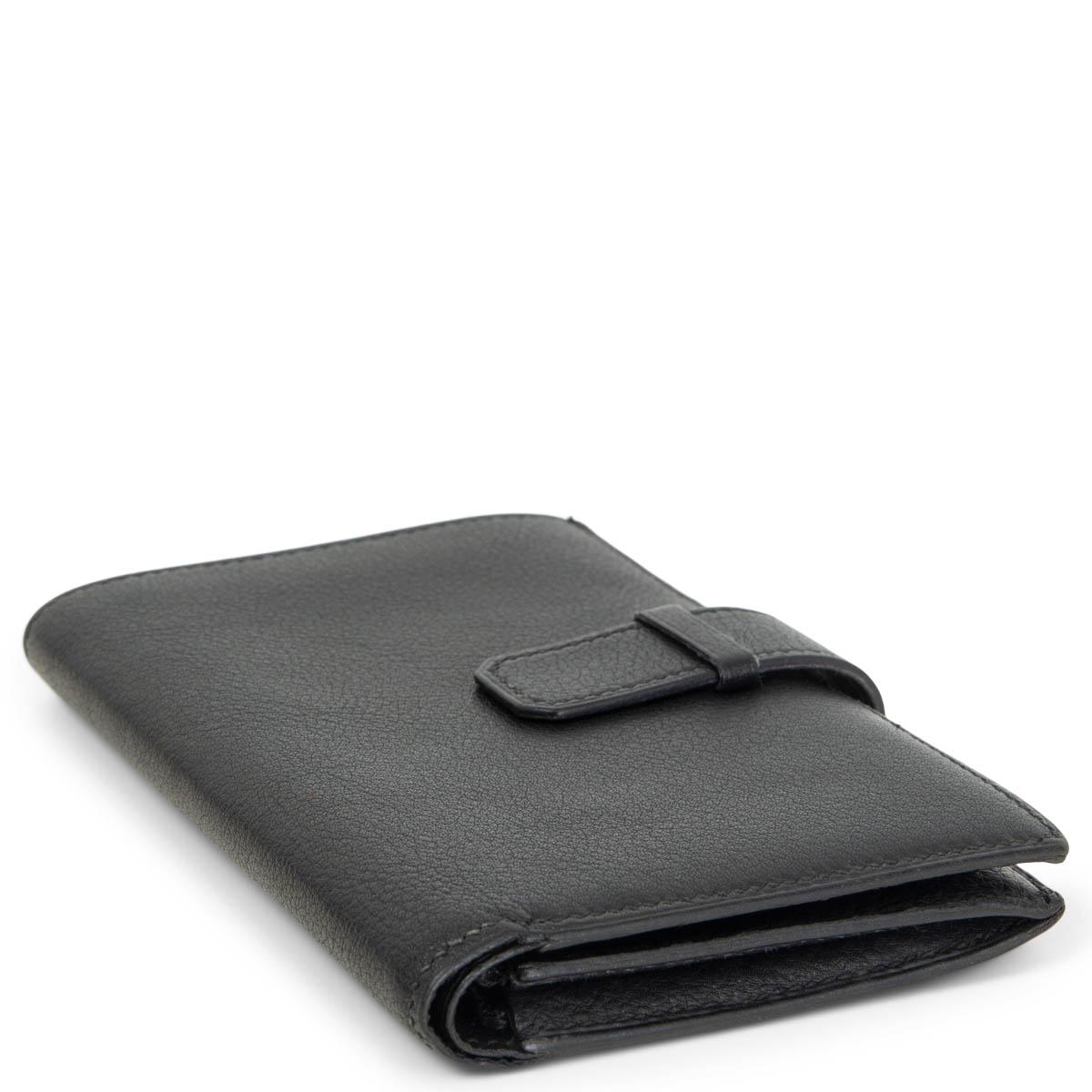 Black HERMES black Togo leather JURA Bi-Fold Wallet