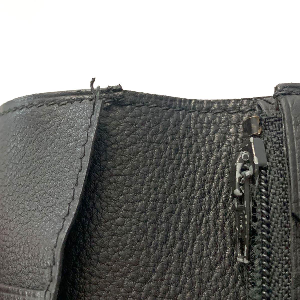 HERMES black Togo leather JURA Bi-Fold Wallet 1