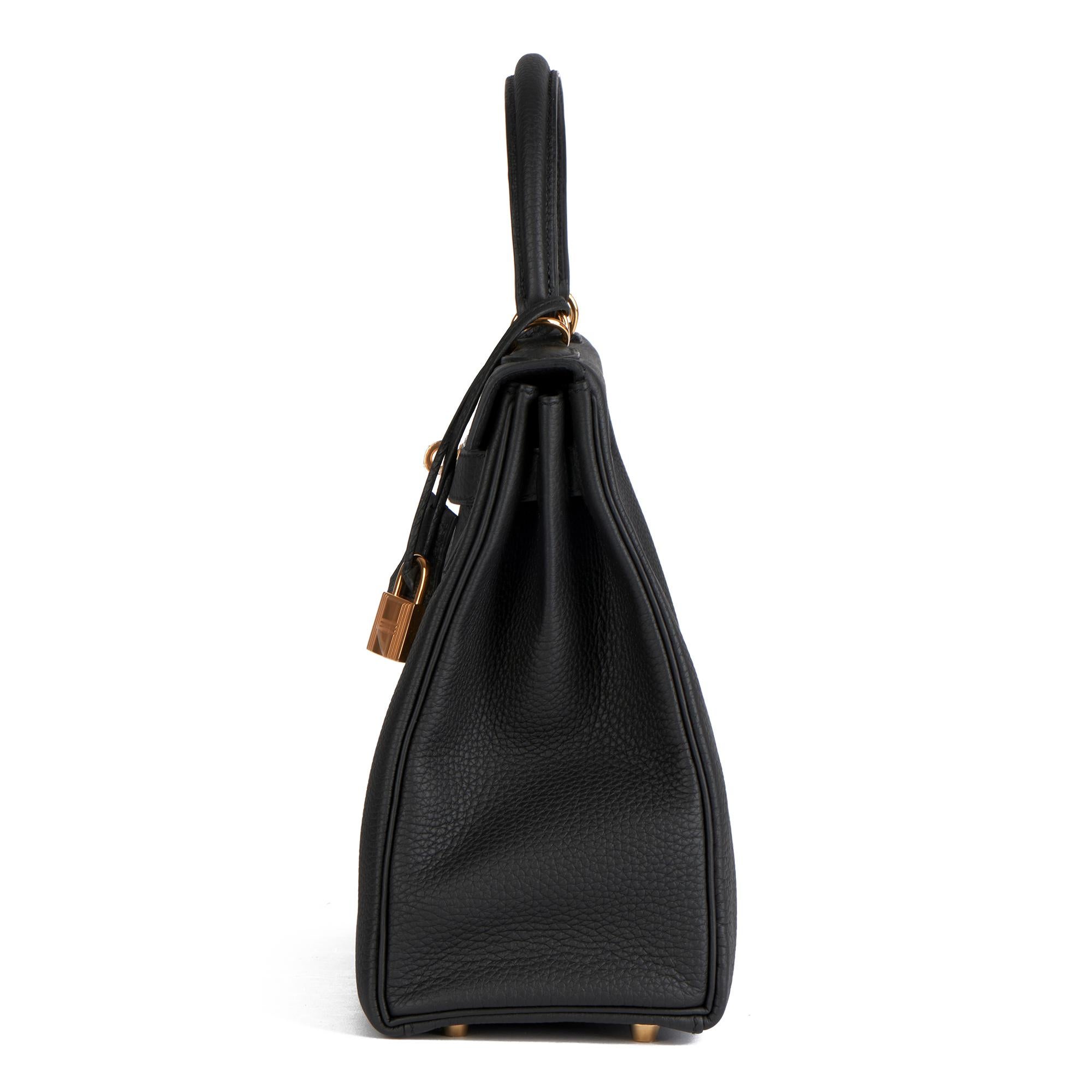 Women's Hermès Black Togo Leather Kelly 32cm Retourne