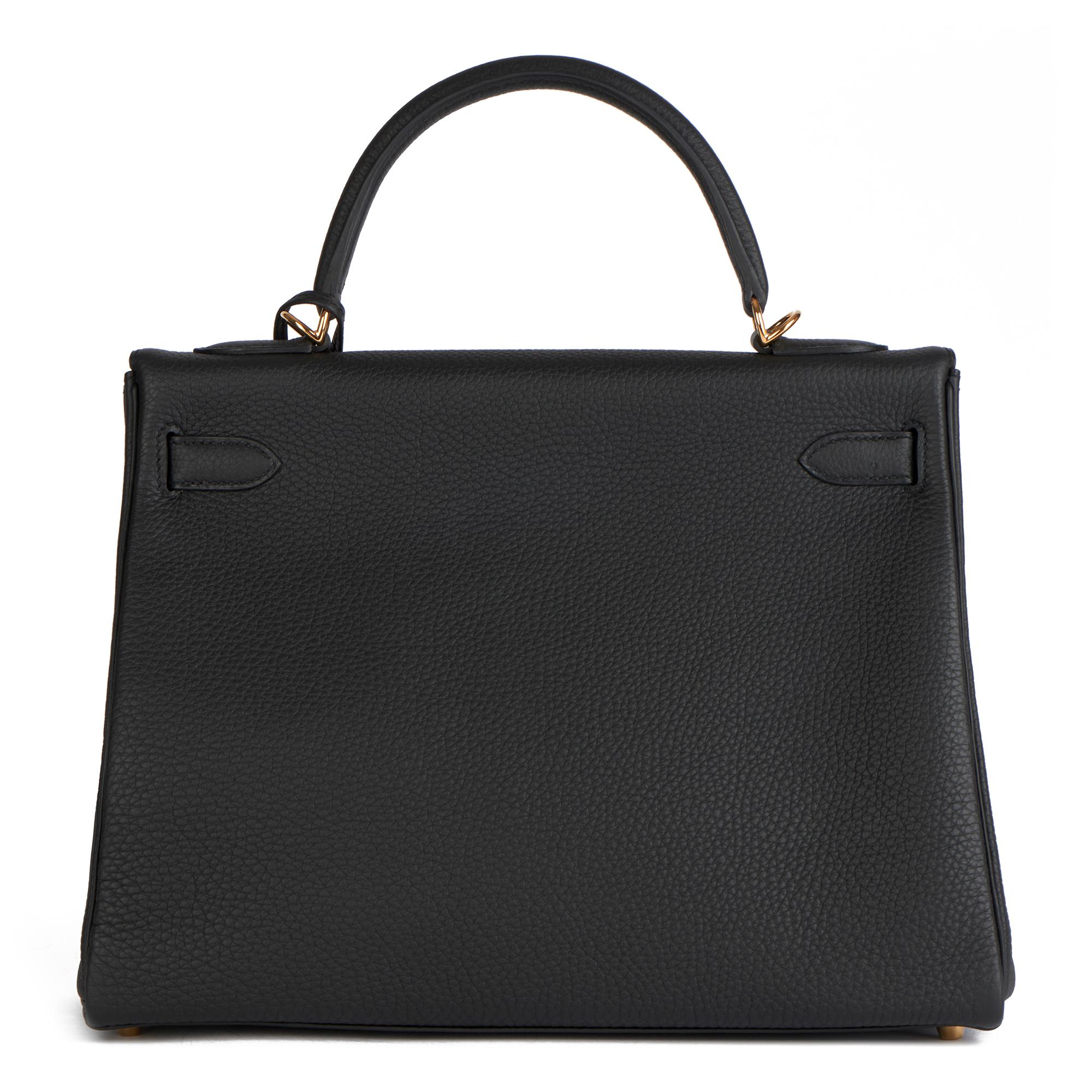 Hermès Black Togo Leather Kelly 32cm Retourne 1