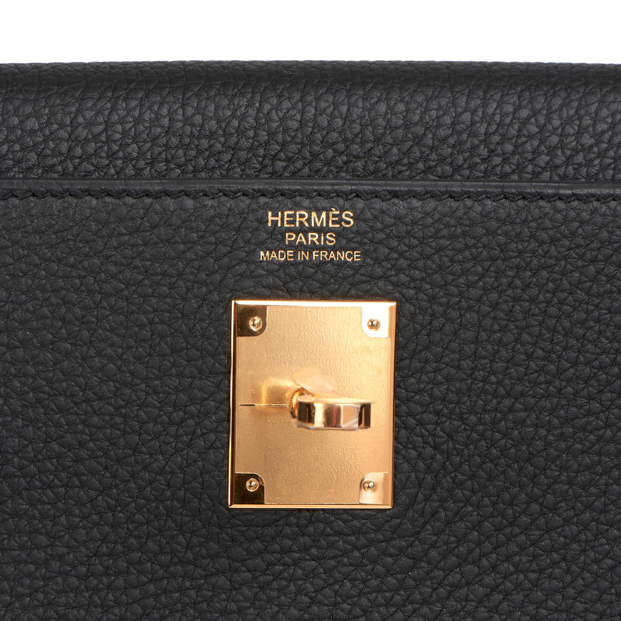 Hermès Black Togo Leather Kelly 32cm Retourne 4