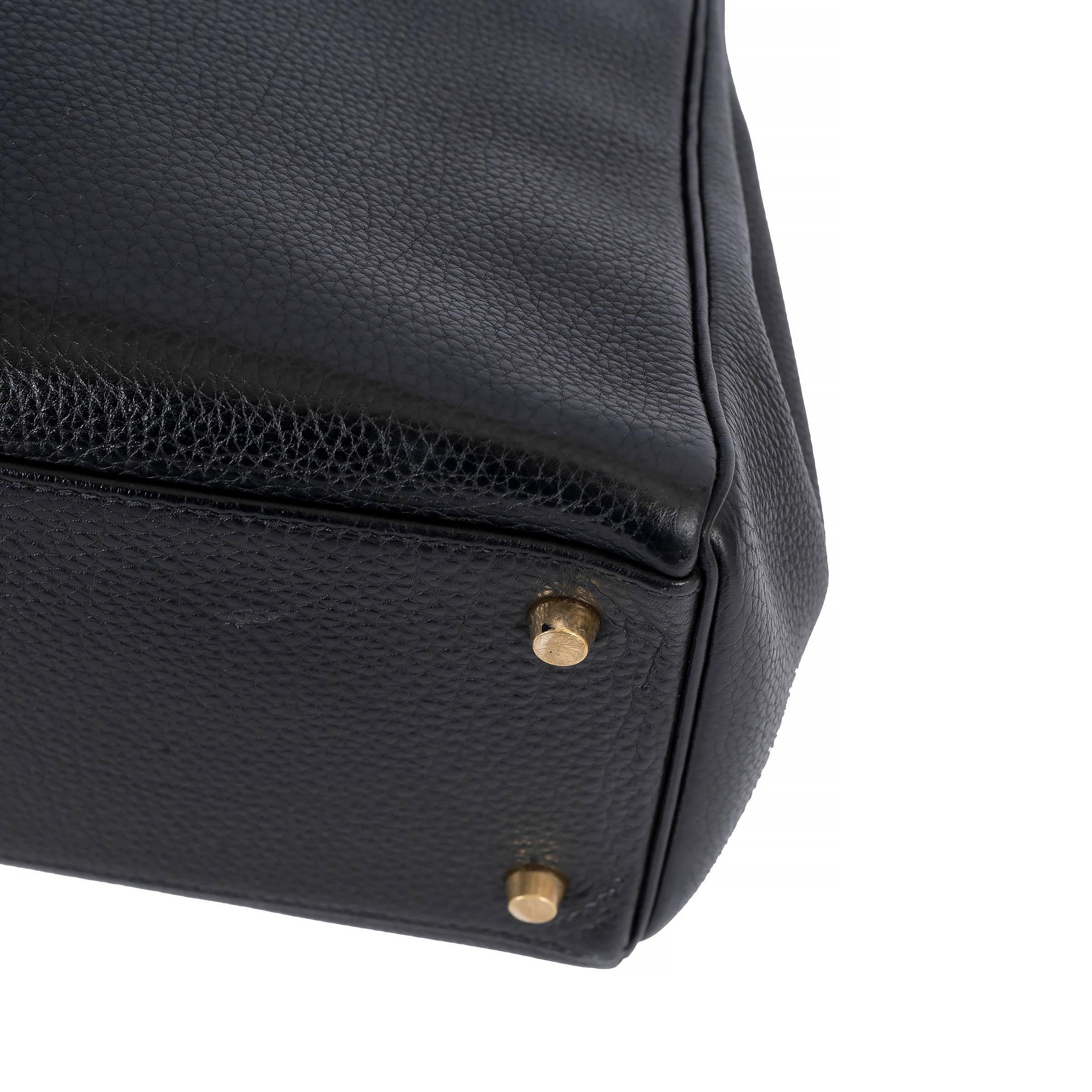 HERMES black Togo leather KELLY 35 RETOURNE Bag GHW For Sale 7