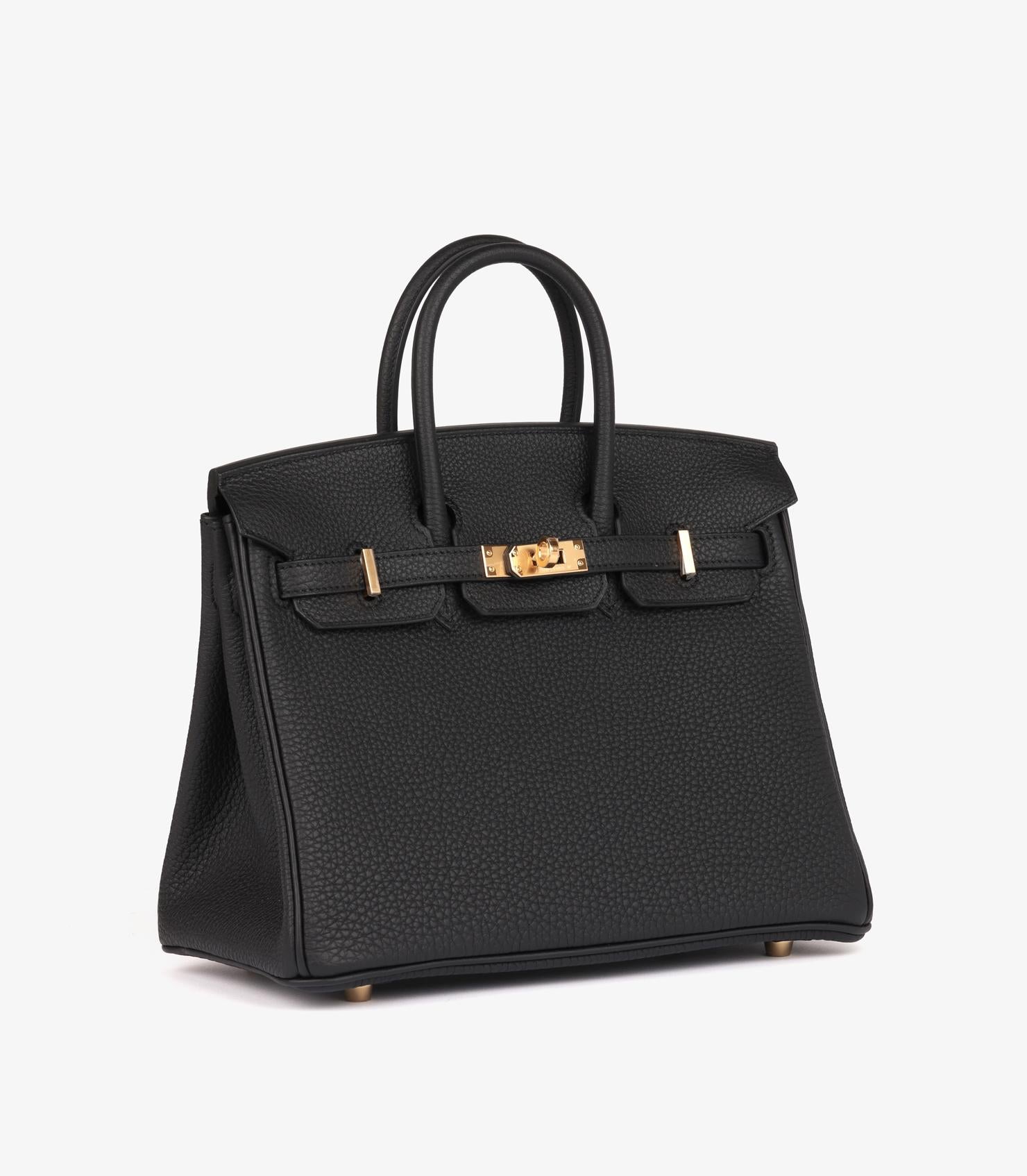 Nero Hermès Birkin 25cm in pelle nera Togo Retourne in vendita