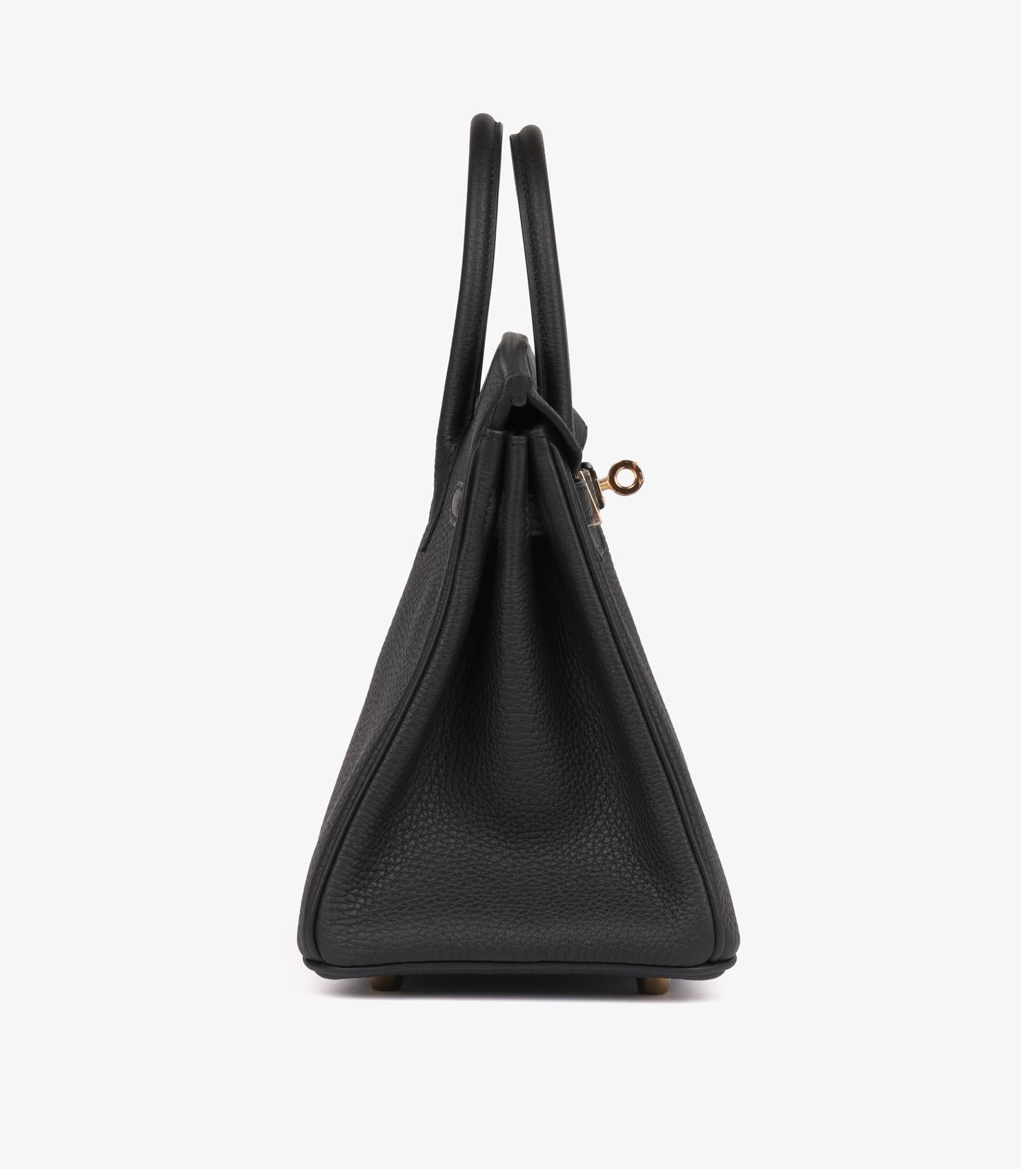 Hermès Birkin 25cm in pelle nera Togo Retourne In condizioni Nuovo in vendita a Bishop's Stortford, Hertfordshire