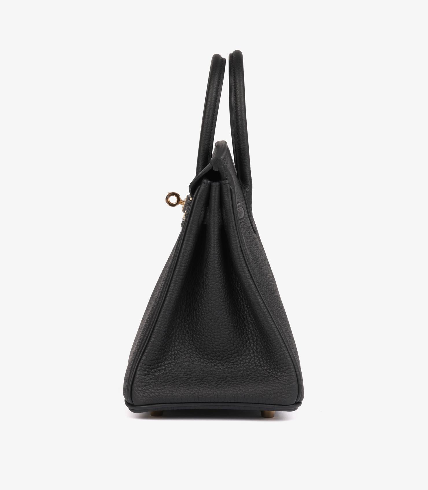 Hermès Birkin 25cm in pelle nera Togo Retourne in vendita 1