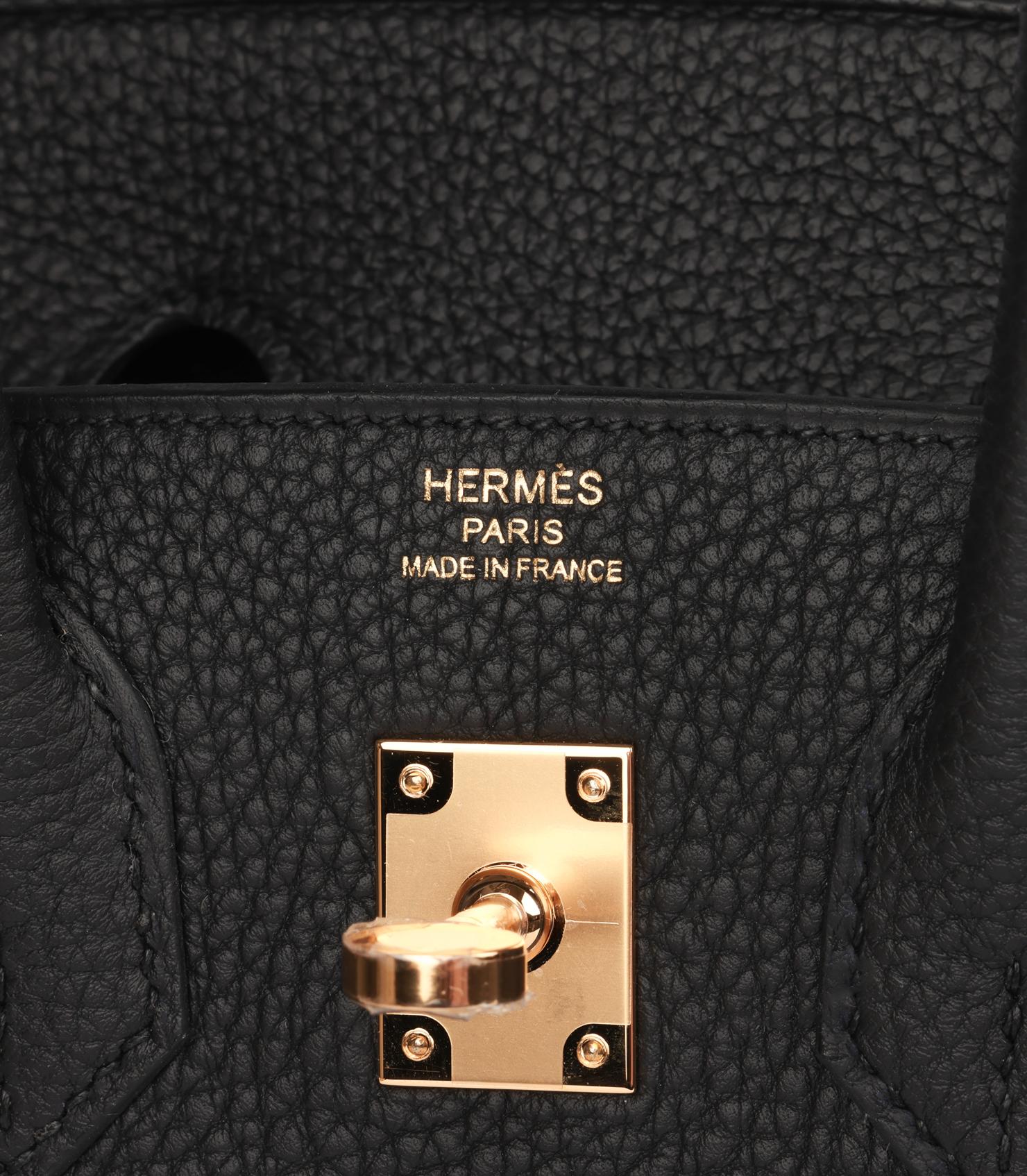 Hermès Birkin 25cm in pelle nera Togo Retourne in vendita 3