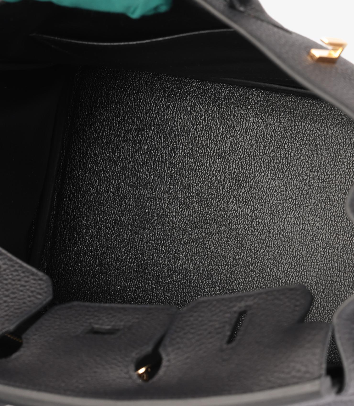 Hermès Birkin 25cm in pelle nera Togo Retourne in vendita 4