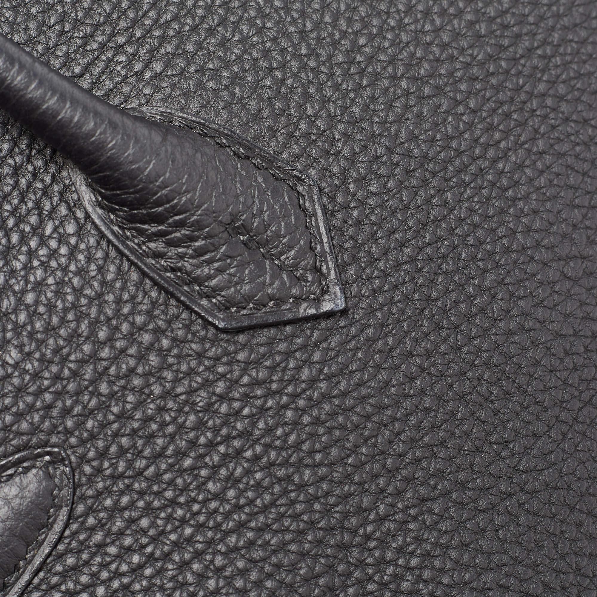 Hermes Black Togo Leather Palladium Finish Birkin 25 Bag 2