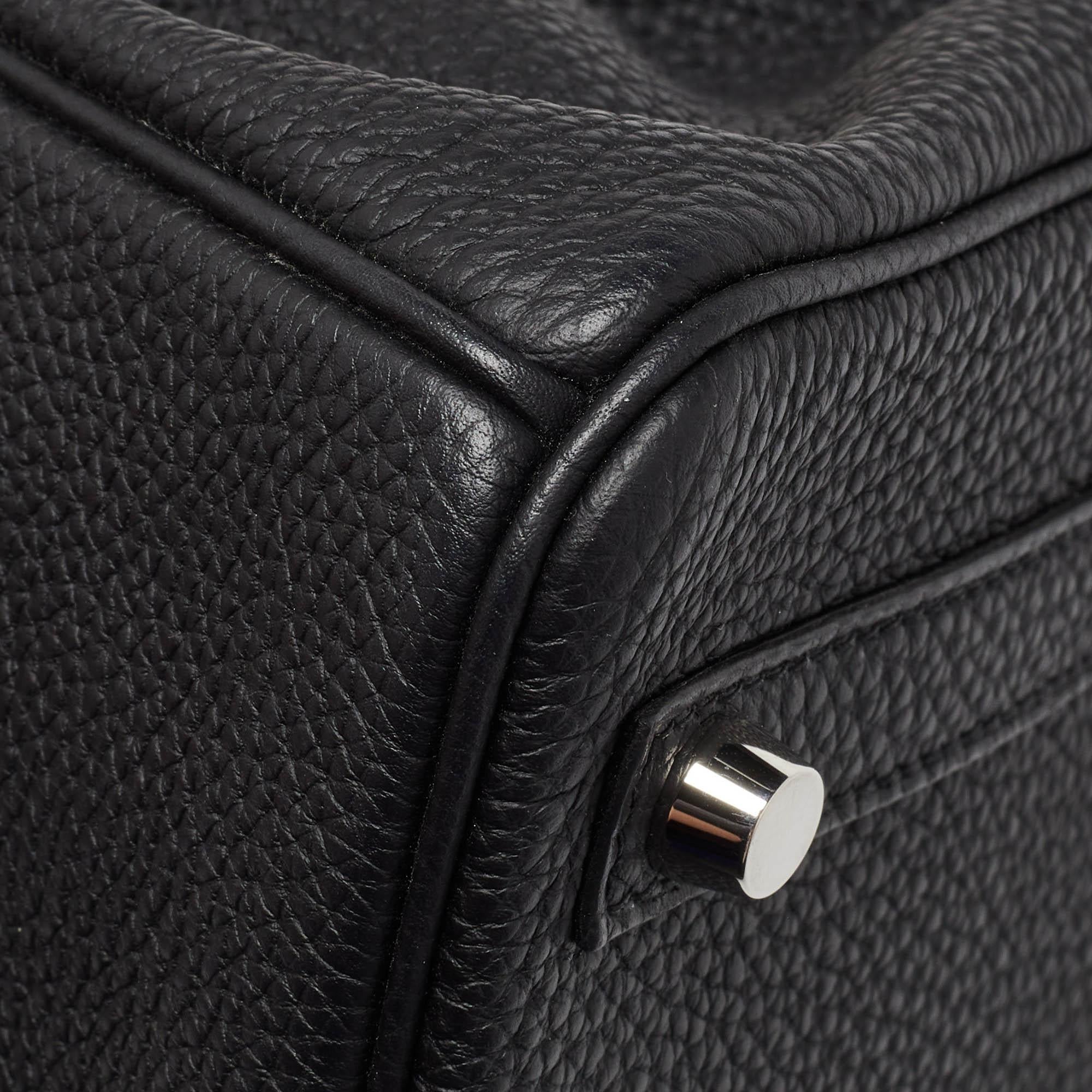 Hermes Black Togo Leather Palladium Finish Birkin 25 Bag 5