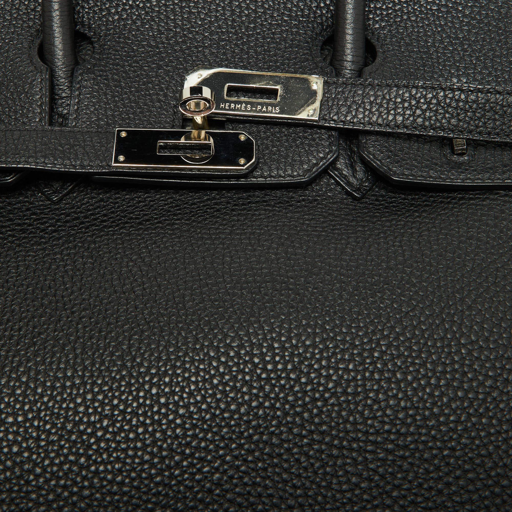Women's Hermes Black Togo Leather Palladium Finish Birkin 30 Bag