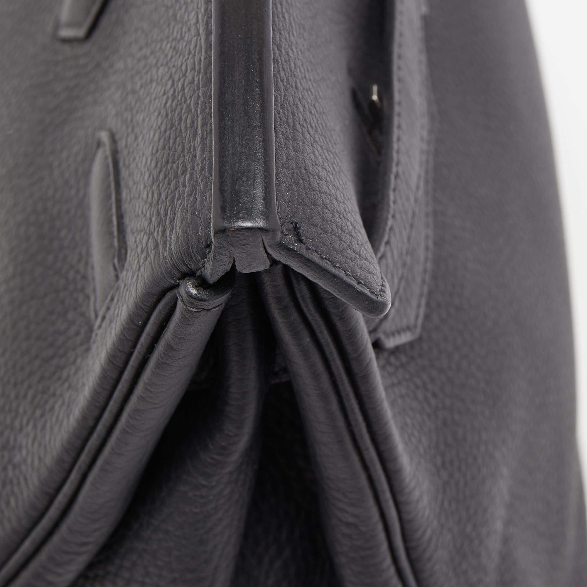 Hermes Black Togo Leather Palladium Finish Birkin 35 Bag 7